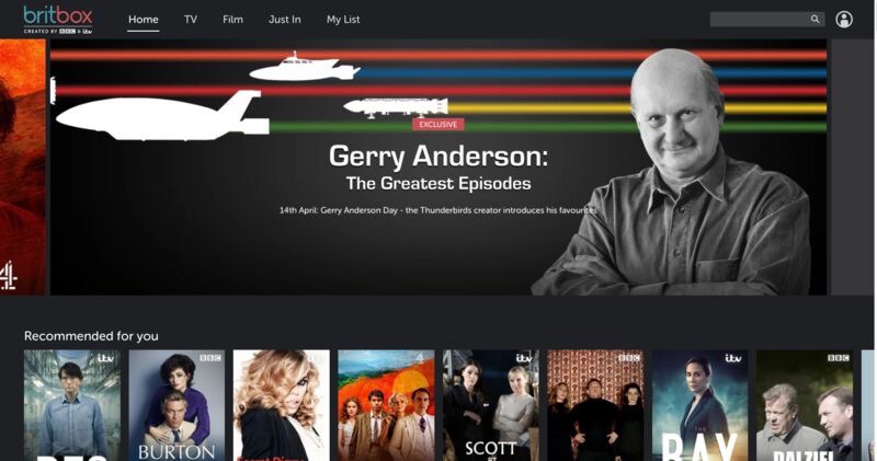 Gerry Anderson Day on Britbox homepage